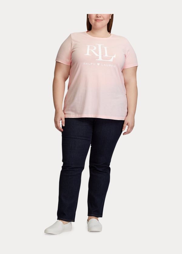 Women's Ralph Lauren Pink Pony LRL Jersey T Shirts | 721689WLY